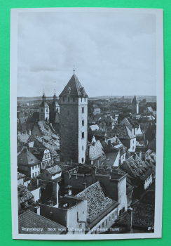 AK Regensburg / 1930-1940er Jahre / Goldener Turm Dachlandschaft